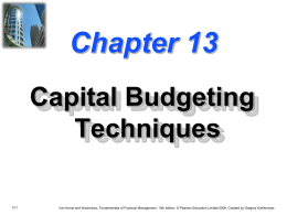 Chapter 13 -- Capital Budgeting Techniques