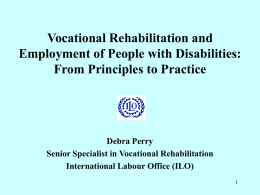 Vocational Rehabilitation and Employment: From Principles to