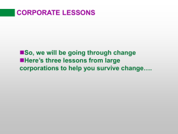 Corporate learnings
