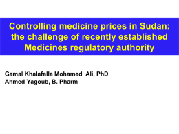 Controlling medicine prices in Sudan