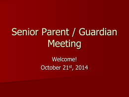 Senior Parent / Guardian Meeting