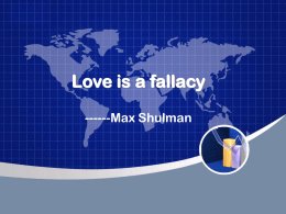 Love is a fallacy
