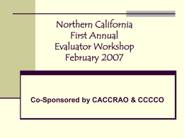 Southern California Evaluator Workshop February 2, 2006