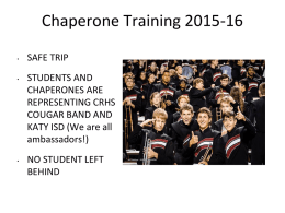 Chaperone Training 2015-16