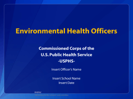 EHOPAC Recruitment Presentation - Environmental Health Officer