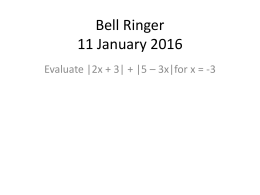 Bell Ringer 11 January 2016