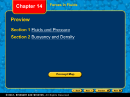 Section 1 Fluids and Pressure Chapter 14 Fluids and Pressure