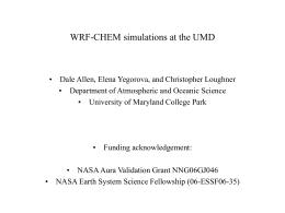 WRF-CHEM simulations at the UMD