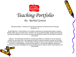 Teaching Portfolio - Deafed.net Homepage