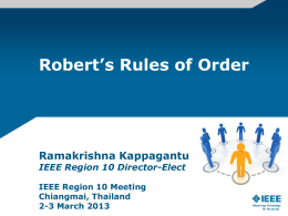 Presentation of Robert`s Rules of Orders