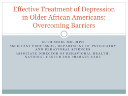 Effective Treatment of Depression in Older African Americans