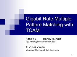 Gigabit Rate Multiple-Pattern Matching with TCAM