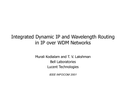 Integrated Dynamic IP and Wavelength Routing in IP over WDM