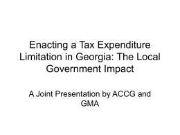 The Local Government Impact of Enacting a Tax