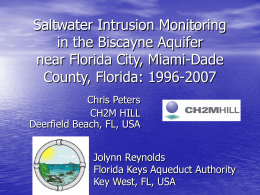 Saltwater Intrusion Monitoring in the Biscayne Aquifer near Florida