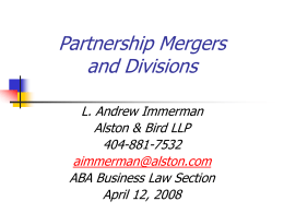 Partnership Mergers and Divisions