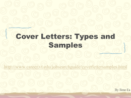 Cover Letters: Types and Samples