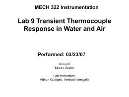 MECH 322 Instrumentation Lab 9 Transient Thermocouple