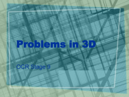 Problems in 3D