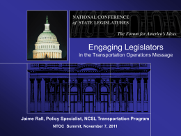 NATIONAL CONFERENCE of STATE LEGISLATURES The