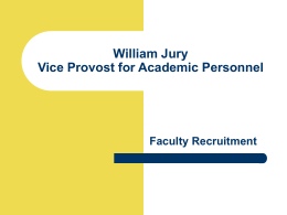 Faculty Recruitment - Academic Personnel