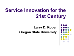 Service Innovation for the 21st Century