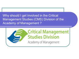 PowerPoint presentation - Critical Management Studies