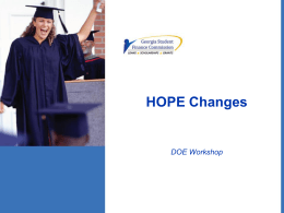 HOPE Scholarship Rigor Requirements