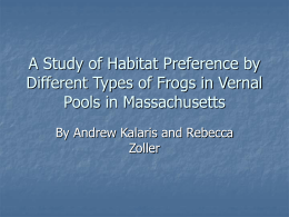 A Study of Habitat Preference by Different Types of Frogs in Vernal