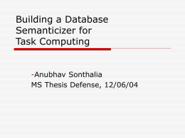 Building a Database Semanticizer for Task Computing