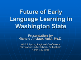 Future of Early Language Learning in Washington