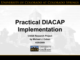 Practical DIACAP Implementation