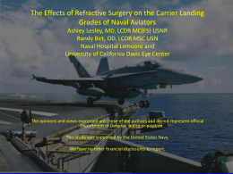 The Effect of Refractive Surgery on the Carrier Landing Grades of