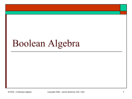 Lectures/Lect 5 - Boolean Algebra