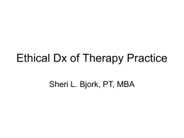 Ethical Dx of Therapy Practice