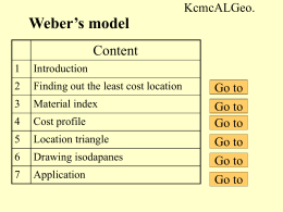 Weber`s model of industrial location