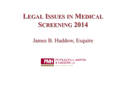 legal issues in medical screening 2014