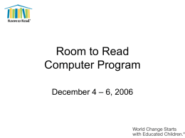 Room to Read Computer Program