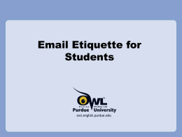 Email Etiquette for Students