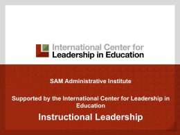 Instructional Leadership - School Administrators of Montana