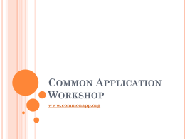 Common Application Workshop - Carrillo Elementary School