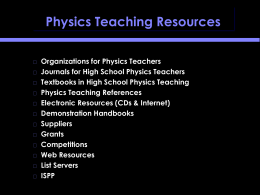 Physics Teaching Resources - Illinois State University