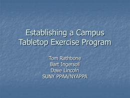 Establishing a Campus Tabletop Exercise Program
