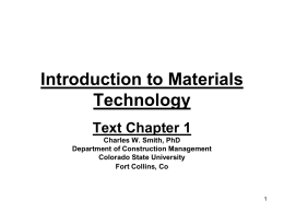 Introduction to Materials Technology
