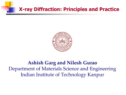 Materials Characterization Using X-ray Diffraction