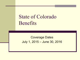 State of Colorado Benefits