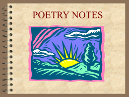 Poetry Notes - Vanlue Local School