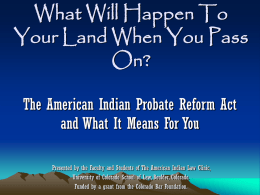 What Will Happen To Your Land When You Pass On?