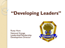 Developing Leaders - The Washington State Grange