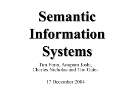Semantic Information Systems - UMBC ebiquity research group